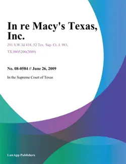 in re macys texas, inc. book cover image