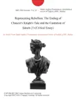 Representing Rebellion: The Ending of Chaucer's Knight's Tale and the Castration of Saturn (1) (Critical Essay) sinopsis y comentarios