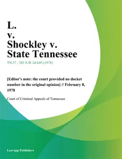 l. v. shockley v. state tennessee book cover image