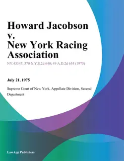 howard jacobson v. new york racing association book cover image