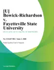 Bowick-Richardson v. Fayetteville State University sinopsis y comentarios