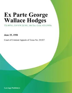 ex parte george wallace hodges book cover image