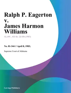 ralph p. eagerton v. james harmon williams book cover image