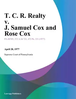 t. c. r. realty v. j. samuel cox and rose cox book cover image