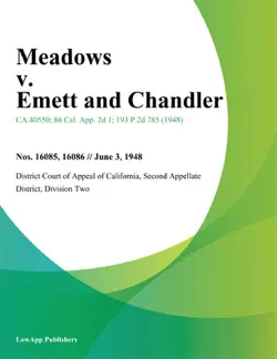 meadows v. emett and chandler book cover image