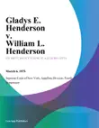 Gladys E. Henderson v. William L. Henderson synopsis, comments