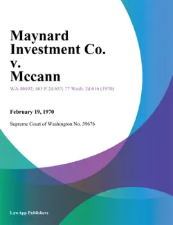 maynard investment co. v. mccann imagen de la portada del libro