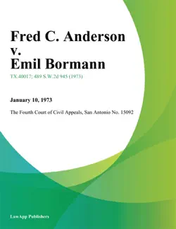 fred c. anderson v. emil bormann book cover image