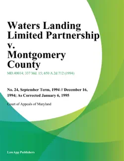 waters landing limited partnership v. montgomery county book cover image