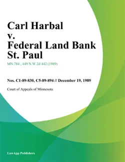carl harbal v. federal land bank st. paul imagen de la portada del libro