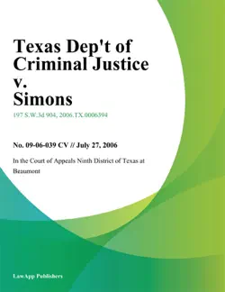 texas dept of criminal justice v. simons book cover image