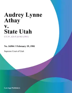 audrey lynne athay v. state utah book cover image