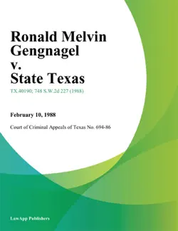 ronald melvin gengnagel v. state texas book cover image
