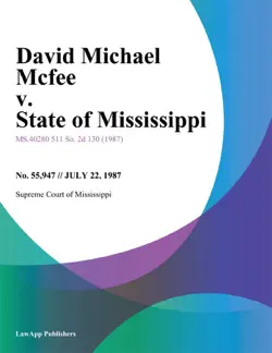 david michael mcfee v. state of mississippi imagen de la portada del libro