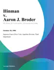 Hinman v. Aaron J. Broder synopsis, comments