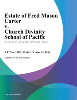 estate of fred mason carter v. church divinity school of pacific book cover image