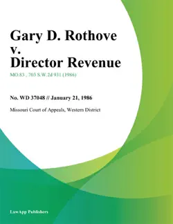 gary d. rothove v. director revenue book cover image