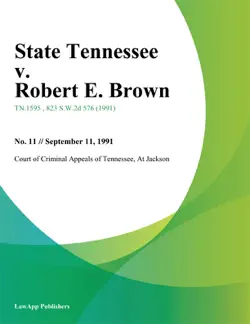 state tennessee v. robert e. brown imagen de la portada del libro