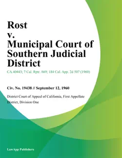 rost v. municipal court of southern judicial district book cover image