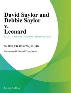 david saylor and debbie saylor v. leonard book cover image