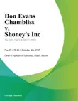 Don Evans Chambliss v. Shoneys Inc. synopsis, comments