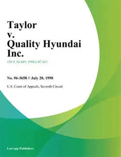 taylor v. quality hyundai inc. book cover image