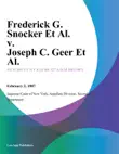 Frederick G. Snocker Et Al. v. Joseph C. Geer Et Al. synopsis, comments