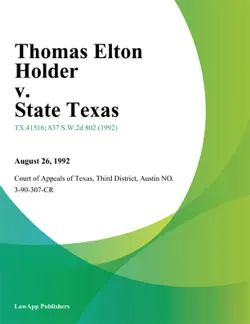 thomas elton holder v. state texas book cover image