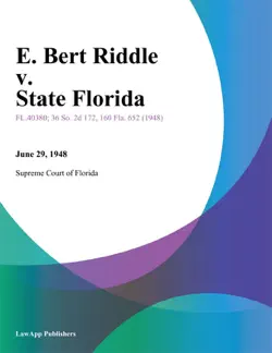 e. bert riddle v. state florida book cover image