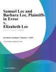 Samuel Lee and Barbara Lee, Plaintiffs in Error v. Elizabeth Lee sinopsis y comentarios