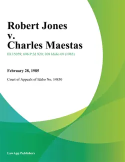 robert jones v. charles maestas book cover image