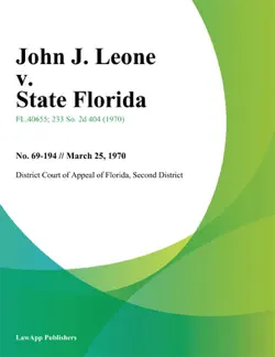 john j. leone v. state florida book cover image