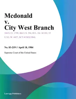 mcdonald v. city west branch book cover image