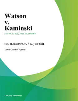 watson v. kaminski book cover image