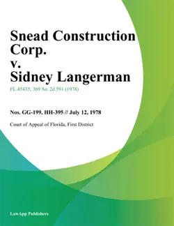 snead construction corp. v. sidney langerman imagen de la portada del libro