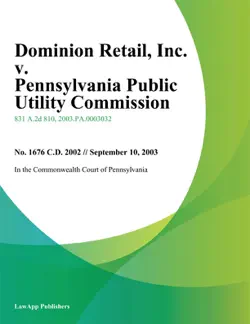 dominion retail, inc. v. pennsylvania public utility commission imagen de la portada del libro
