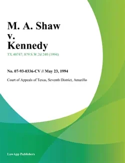 m. a. shaw v. kennedy book cover image