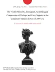 The Visible Minority, Immigrant, And Bilingual Composition of Ridings and Party Support in the Canadian Federal Election of 2004 (1). sinopsis y comentarios