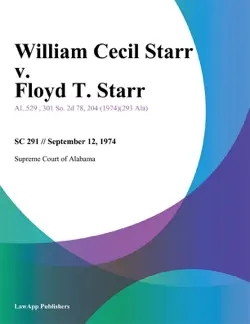 william cecil starr v. floyd t. starr book cover image
