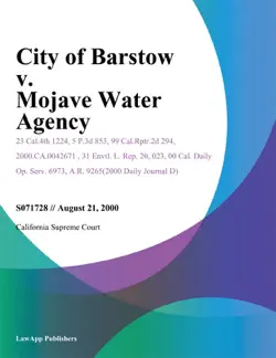 city of barstow v. mojave water agency book cover image