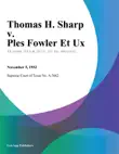 Thomas H. Sharp v. Ples Fowler Et Ux. synopsis, comments