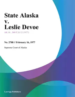state alaska v. leslie devoe imagen de la portada del libro
