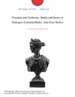 Freedom and Authority: Burke and Sartre in Dialogue (Edmund Burke, Jean-Paul Sartre) sinopsis y comentarios