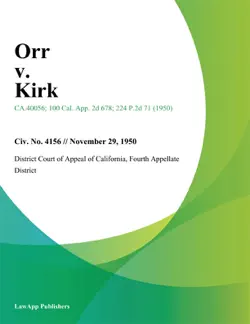 orr v. kirk book cover image