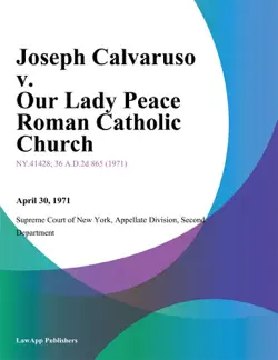 joseph calvaruso v. our lady peace roman catholic church imagen de la portada del libro