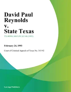 david paul reynolds v. state texas book cover image