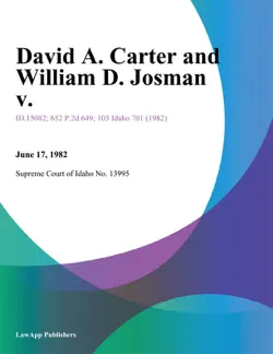david a. carter and william d. josman v. book cover image