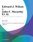 Edward J. Wilson v. John F. Mccarthy Et Al. synopsis, comments