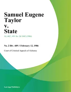 samuel eugene taylor v. state book cover image