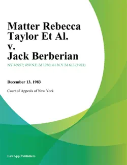 matter rebecca taylor et al. v. jack berberian book cover image